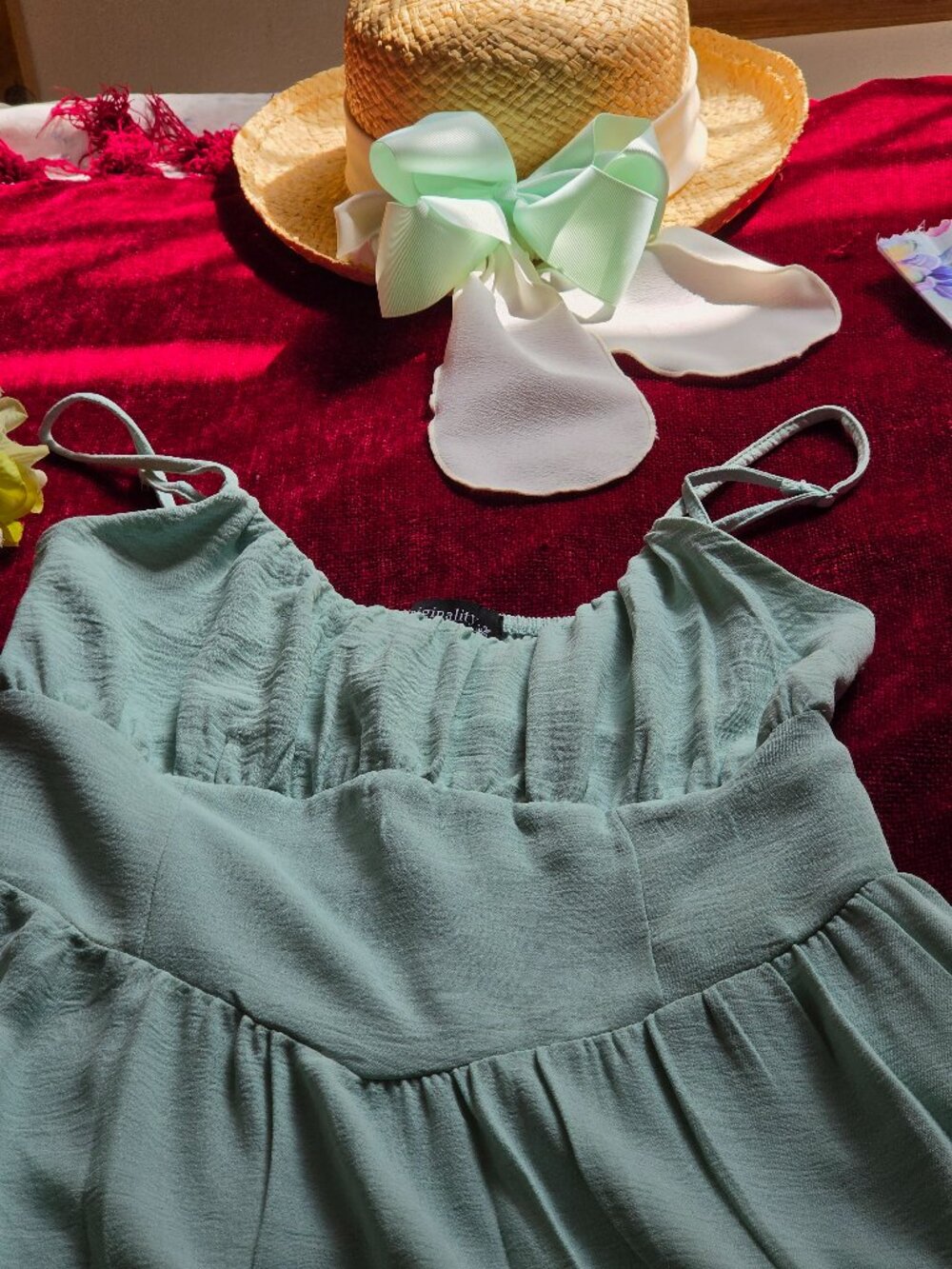 STUNNING HI-LO RUFFLE HEM MINT GREEN MAXI SMALL - Picture 2 of 12